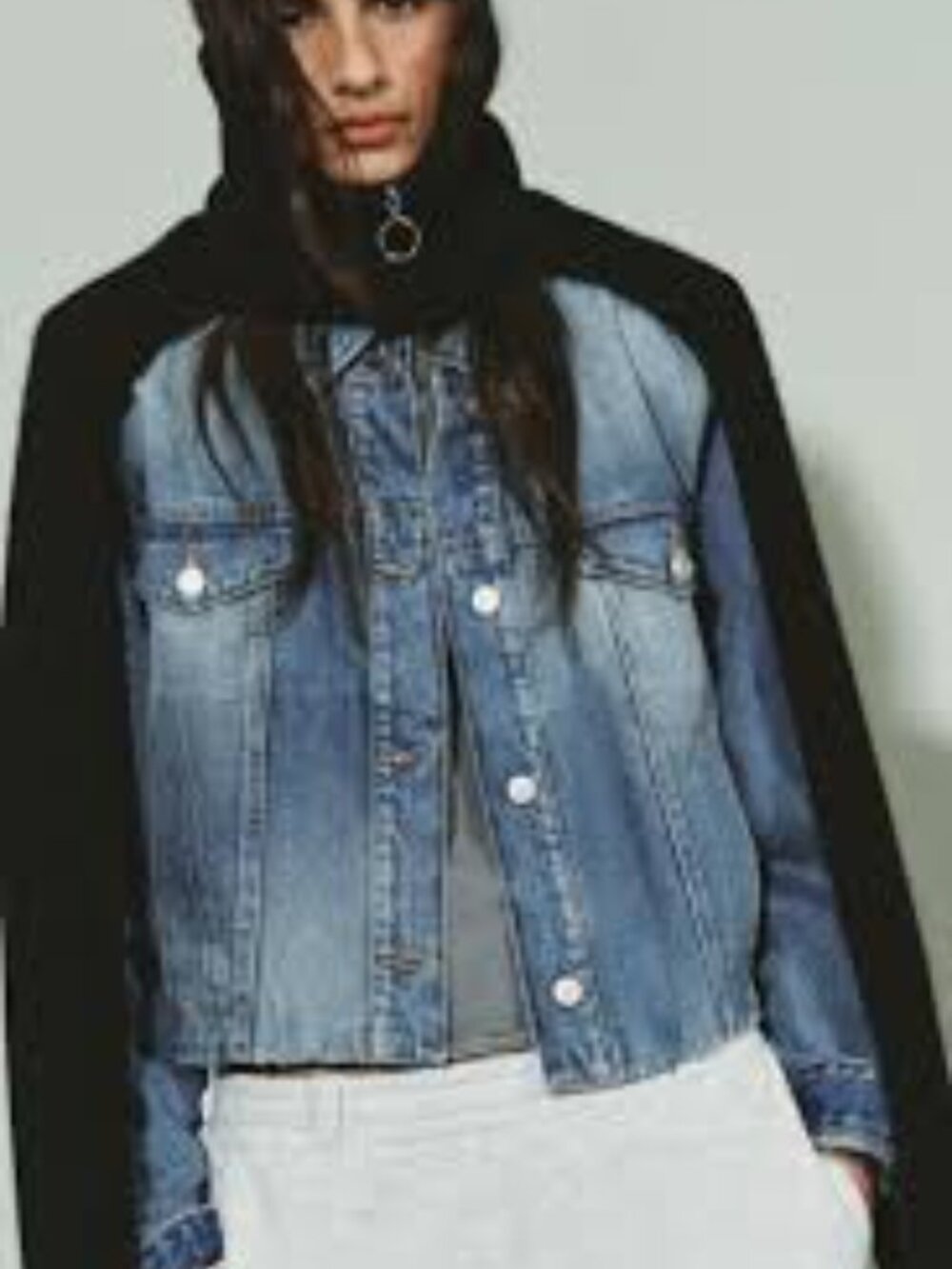 Zara Turtle Neck High Funnel Collar Cape Wrap Knit Scarf